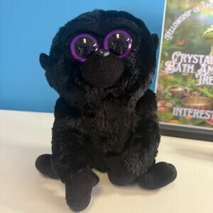 Ty Beanie Boo George Gorilla 9” Black Plush Toy • Soft TySilk • EUC Collectible